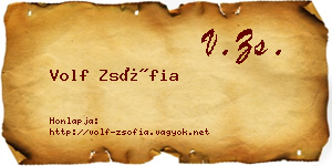 Volf Zsófia névjegykártya